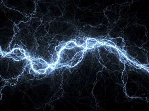 Stormy Weather Stampe: Bolt of lightning, computer artwork