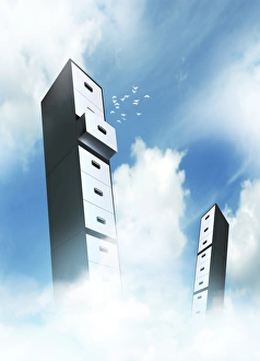 Data Storage Solutions Stampe: Cloud computing, conceptual artwork F005 / 0184