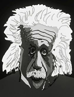 Stampe di Artefatto computer diAlberto Einaudi Immagini datate 2003 giugno: Arte informatica di Albert Einstein
