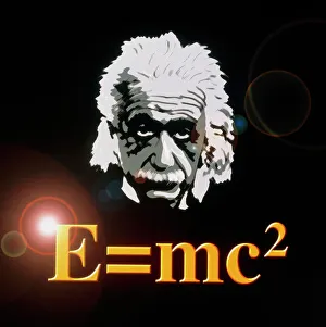 Arte informatica di Albert Einstein e E=mc²