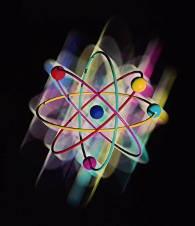 Stampe di Struttura atomica. Artefatto computerizzato che rappresenta un singolo atomo di beryllio (simbolo: Be) Immagini datate 1996: L'arte del computer di un atomo di berillio.
