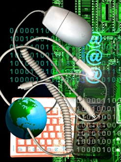 Internet Communication Concept Stampe: Computer artwork of internet communication