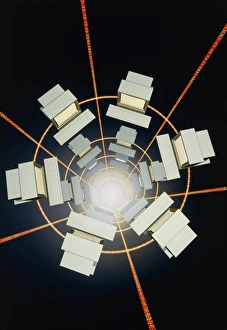 Abstract Computer Art Stampe: Computer artwork of a network of computers