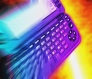 Computer Hardware Design Stampe: Computer artwork of a palmtop computer