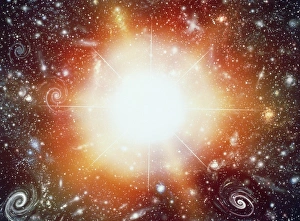 Supernova Explosion Stampe: Computer artwork of a supernova explosion
