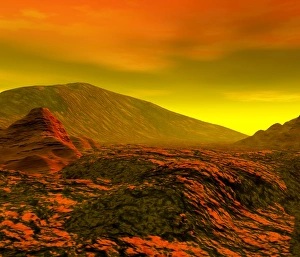Sistema Solare Stampe: Dipinto artistico di un computer della superficie di Venere.
