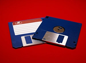 Stampe di Dischi flessibili per computer. Dischi flessibili da 3,5 pollici utilizzati per memorizzare dati del computer Immagini datate 2005 settembre: Dischi flessibili del computer