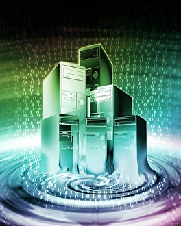 Conceptual Computer Artwork Stampe: Computer meltdown