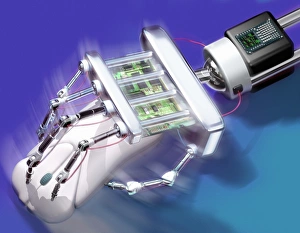 Stampe di Il topografo e la mano del robot Immagini datate 2012 aprile: Mouse del computer e mano di robot