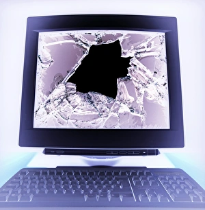 Stampe di Schermo di calcolo rotto, immagine migliorata dal computersito Immagini datate 2004 luglio: Ira del computer