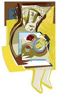 Depressed Person Stampe: Coping with illness