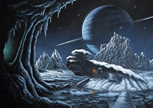 UFO Stampe: Vehicolo spaziale extraterrestre collassato, arte