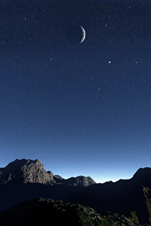 Crescent Moon Stampe: Crescent Moon, computer artwork