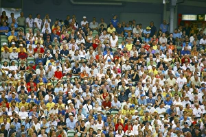 Stampe di Folla di spettatori che guardano un incontro di calcio in uno stadio fotografati a Göteborg, Svezia Immagini datate 2007 giugno: Folla di spettatori