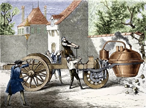 Steam Powered Cars Stampe: Cugnots Engine 1769