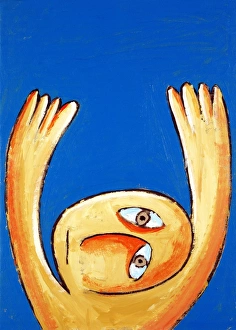 Stampe di Dispero. L'opera d'arte che rappresenta una persona che si affanna nell'in aria Immagini datate 2004 maggio: Despair