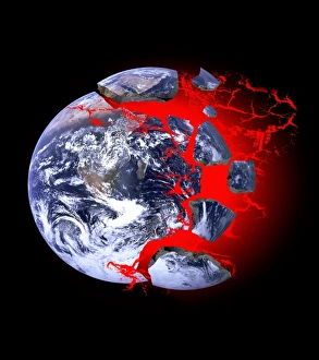 Stampe di La Terra in esplosione, immagine concettuale Immagini del 17 giugno 2008: La Terra esplode, immagine concettuale