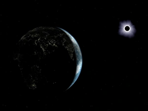 Total Solar Eclipse Stampe: Earth and solar eclipse