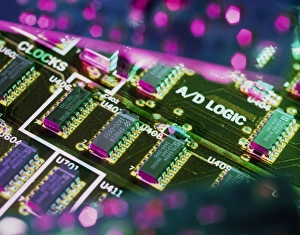 Electronic Circuit Board Stampe: Electronic circuit board from a computer