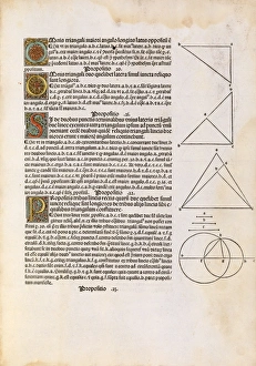 Ancient Greek Mathematics Stampe: Euclids Elements of Geometry, 1482