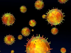 Virology Images Stampe: Flu virus particles