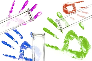 Crime Scene Investigation Tools Stampe: Forensic identification, conceptual image