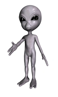 Stampe di Estraneo amichevole che estende la mano con un gesto di pace, arte computazionale Immagini datate 2008 febbraio: Alieno amichevole, arte