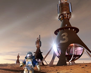 Mars Exploration Stampe: Future Mars exploration, artwork