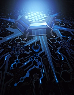 Artificial Intelligence Concept Art Stampe: Futuristic computing technology, artwork F006 / 8667
