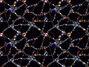 Stampe di La distribuzione della galassia. L'arte computazionale di rappresentare la distribuzione delle galassie nell'universo, che sembra come schiuma sulle onde dell'Oceano Immagini datate 2007: Distribuzione della galassia, arte computazionale