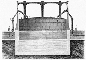 Antique Industrial Equipment Stampe: Gasometer, artwork