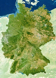 German Geography Map Stampe: Germany