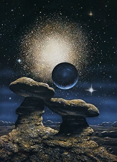 Space Astronomy Images Stampe: Globular cluster, artwork