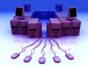Computer Virus Protection Stampe: Group of personal computers