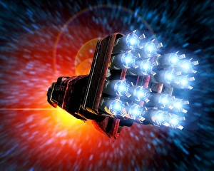 Space Travel Technology Stampe: Hyperdrive, computer artwork