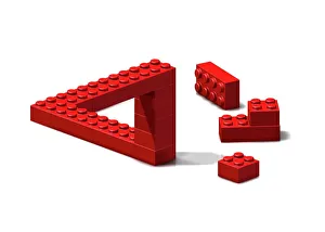 Stampe di Triangolo impossibile, arte computazionale. Questo è un'immagine impossibile creata dal fisico Roger Penrose. Le immagini impossibili sono oggetti che possono essere disegnati ma non creati Disegni Realistici Stampe: Triangolo impossibile, arte
