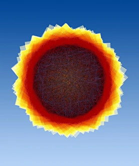Stampe di Modelo matematico. Modello computer di una operazione matematica ripetuta (iterazione) per generare un onda casuale. L'iterazione coinvolge la disegno casualmente di insiemi di linee parallele Immagini datate 2004 gennaio: Modello matematico