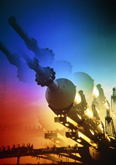 Manned Spaceflight History Stampe: Multuple exposure photograph of a Soviet rocket