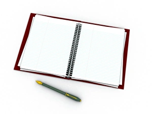 Empty Notebook Stampe: Notebook and pen