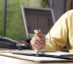 Businessman At Desk Stampe: Office computing