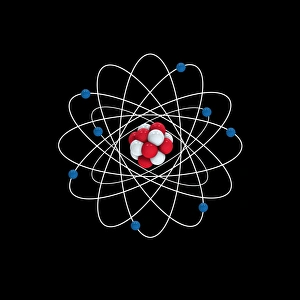 Immagini datate 21 giugno 2013: Struttura atomica di ossigeno, arte