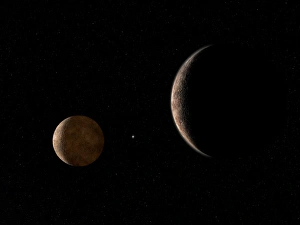 Dwarf Planet Pluto Stampe: Pluto and Charon, artwork