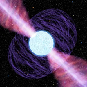 Stampe di Pulsar, opera d'arte. Questo oggetto stellare è un neutrono che gira rapidamente Immagini datate 2003 aprile: Pulsar