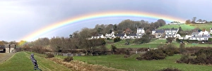 Devon Countryside Scenery Stampe: Rainbow in Devon