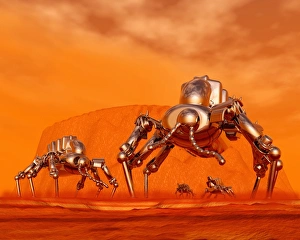 Future Space Exploration Stampe: Robots on Mars
