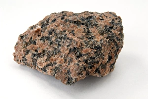 Stampe di Esempio di granito. Il granito è un rocce ignee intrusive cristalline costituite da feldspato potassico e quarzo con hornblenda e mica come minerali accessori comuni Immagini datate 2009 luglio: Esempio di granito