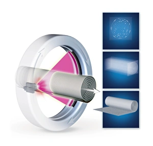 Magnetic Resonance Imaging Scans Stampe: Scanning a papyrus scroll, artwork