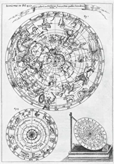 Historical Astronomy Equipment Stampe: Sciathericon for determining time
