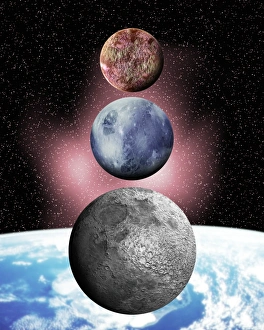 Solar System Scale Model Stampe: Sedna, Pluto and the Moon