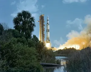 NASA Space Exploration Images Stampe: Apollo 16 rocket launch